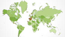 Distribució de vots per zones del Món, del 14/4/2007 al 21/4/2007